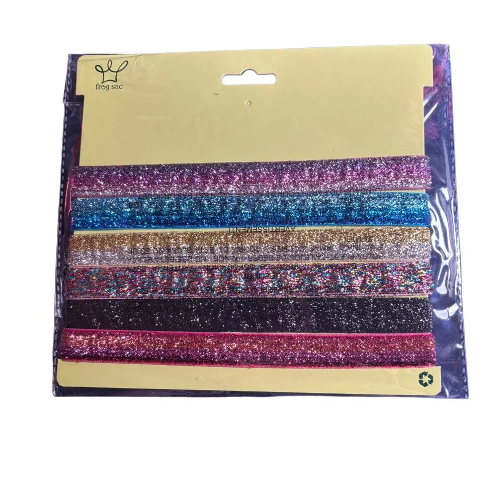 FROG SAC 6 Adjustable Glitter Headbands for Girls